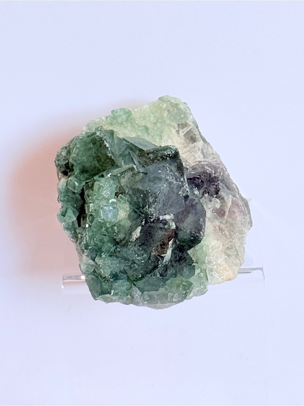 Green Fluorite Crystal Cluster ** Mineral Specimen UV Reactive Formation Display